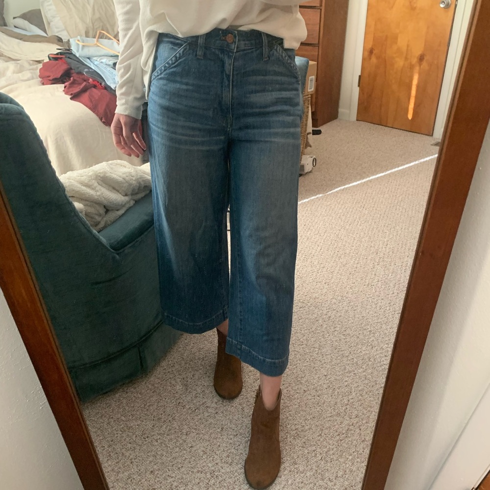 Madewell wide leg blue jeans